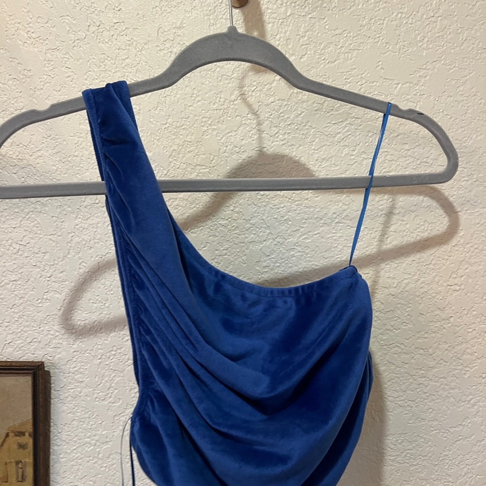 LIONESS Blue One-Shoulder Draped - Picture 2 of 3